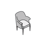 Кресло с 4 опорами искусственная кожа / 