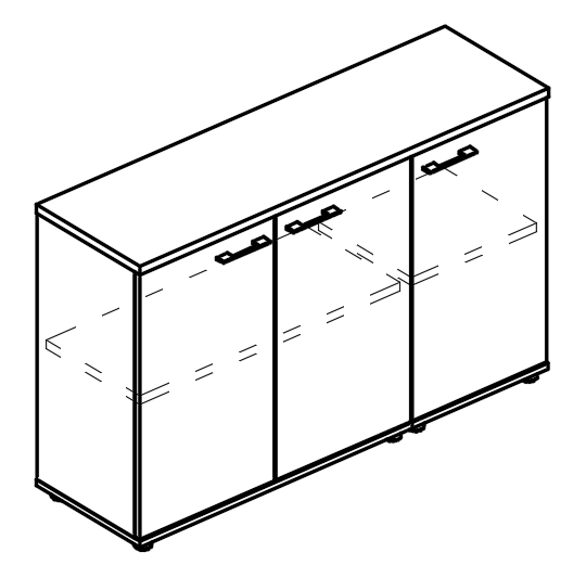 Шкаф низкий комбинированный закрытый (топ ДСП) 