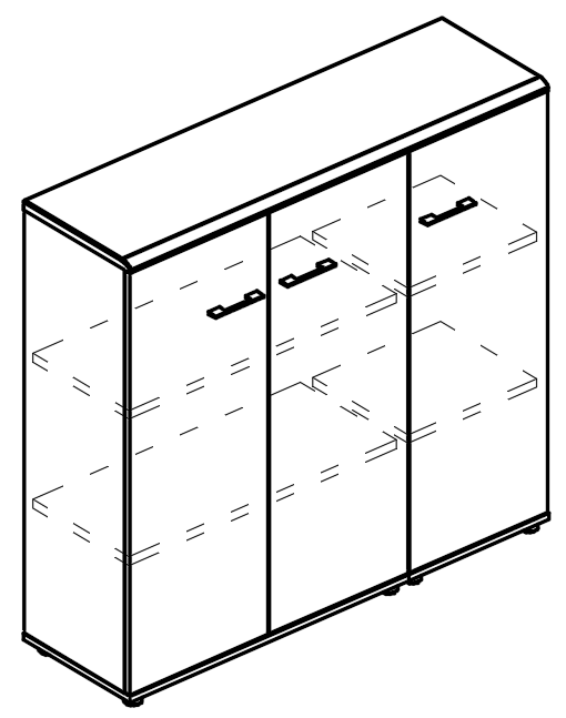 Шкаф средний комбинированный закрытый (топ МДФ) 