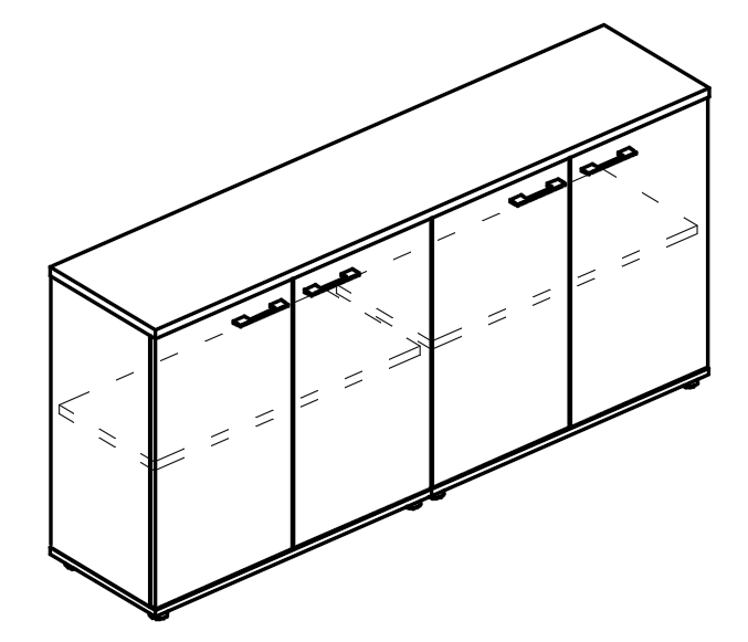 Шкаф низкий комбинированный закрытый (топ ДСП)