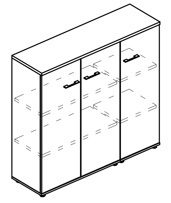 Шкаф средний комбинированный закрытый (топ ДСП)