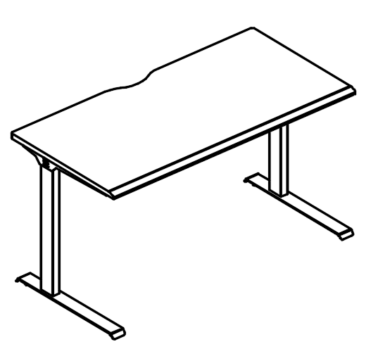 Стол письменный на металлокаркасе МL (1 скос) 