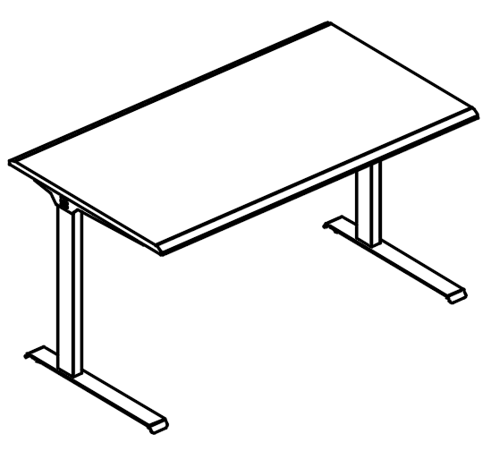 Стол письменный на металлокаркасе МL (2 скоса)