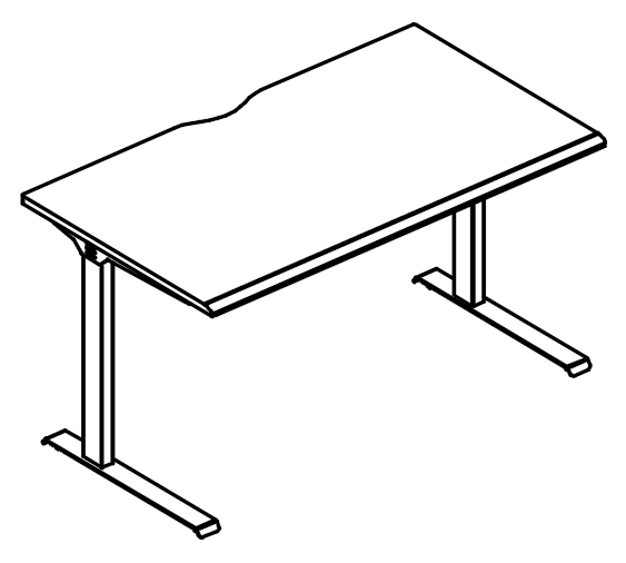 Стол письменный на металлокаркасе МL (1 скос)