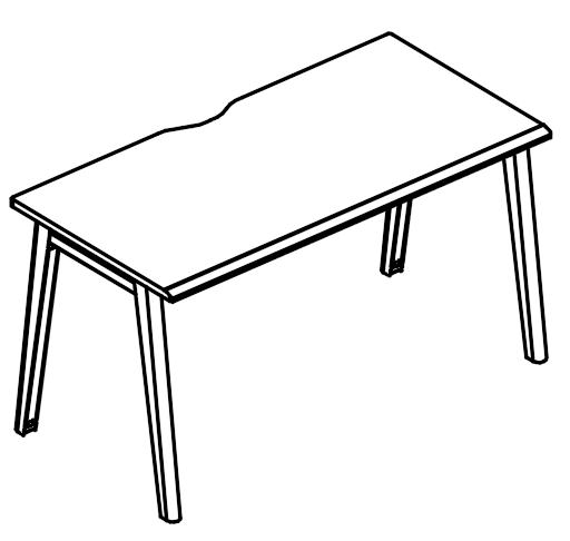 Стол письменный на металлокаркасе МТ (1 скос) 