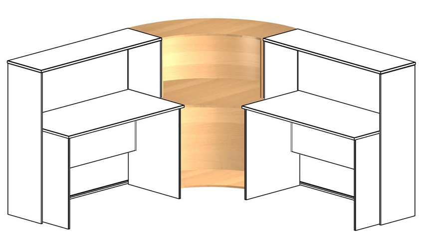 Угловой элемент промежуточный для столов глубиной 60см