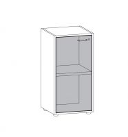 Шкаф низкий узкий закрытый со стеклом, рама алюм., левый IDEV43B
