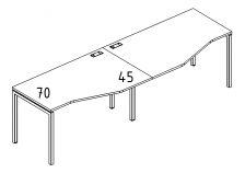 Рабочая станция столы Техно на металлокаркасе DUE (2х160) А4 Б2 065-2 БП
