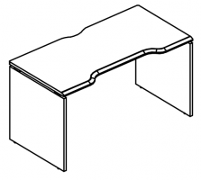 Стол эргономичный 'Симметрия' на каркасе ДСП (1 скос) МР МП 015.04