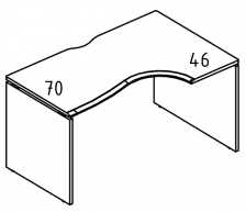 Стол эргономичный 'Классика' на каркасе ДСП (1 скос) правый МР МП 044.02