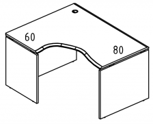 Стол эргономичный на каркасе ДСП (2 скоса) левый МР МП 085.01