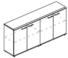 Шкаф низкий комбинированный закрытый (топ МДФ) МР 9355
