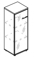 Шкаф средний узкий дверь стекло в рамке левый (топ ДСП) МР 9470