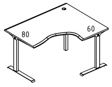 Стол эргономичный на металлокаркасе МL (2 скоса) правый  МР А2 086.01