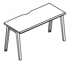 Стол письменный на металлокаркасе МТ (1 скос)  МР Б1Б 004.02