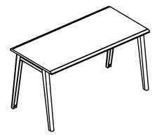 Стол письменный на металлокаркасе МТ (2 скоса) МР Б1Б 015.01