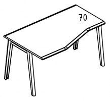 Стол эргономичный 'Техно' на металлокаркасе МТ (2 скоса) левый МР Б1Б 063.01