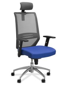 Кресло Aero с подголовником сетка/ткань TW / черная/ синяя