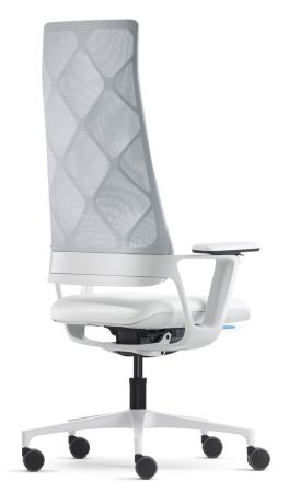 Кресло руководителя Connex 2 mesh с высокой сетчатой спинкой натуральная кожа / темно-серая 4801