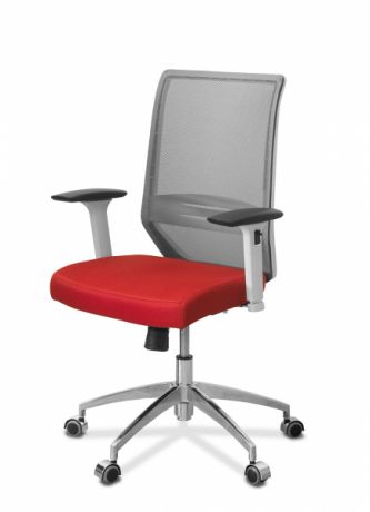 Кресло Aero lux (белый каркас) сетка/ткань / синяя YM/серая Bahama