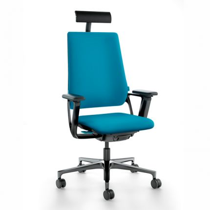 Кресло для руководителя Connex2 со средней спинкой ткань / морская волна 1707