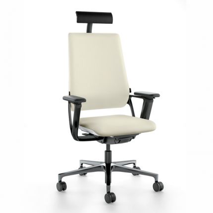 Кресло для руководителя Connex2 со средней спинкой ткань / белая 1711