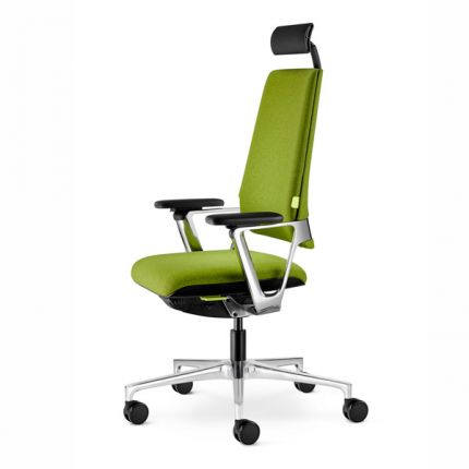 Кресло для руководителя Connex2 со средней спинкой натуральная кожа / белая 4807