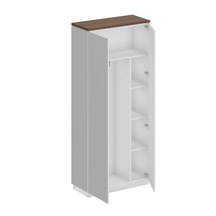Шкаф для одежды с дополнением дуб гладстоун (столешница, фасад, топ)/ белый премиум (корпус)