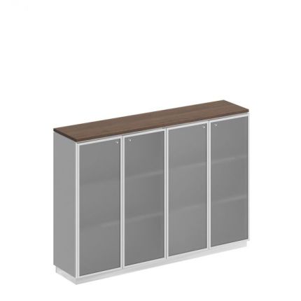 Шкаф средний дуб гладстоун (столешница, фасад, топ)/ белый премиум (корпус)
