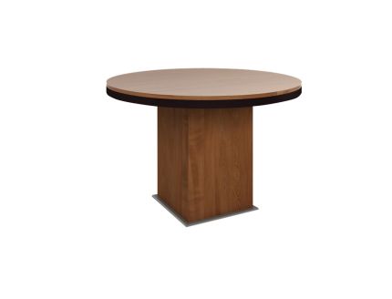 Круглый переговорный стол на деревянной опоре орех каналетто