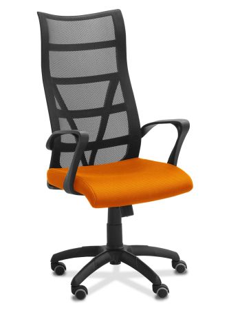 Кресло Топ сетка/ткань TW серая/оранжевая
