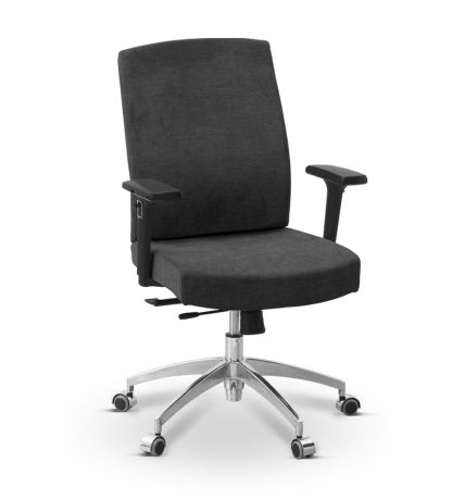 Кресло персонала Alfa X/SL/3D ткань Сахара / черная С49