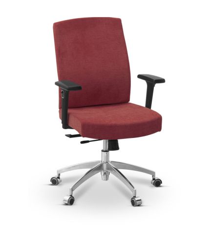 Кресло персонала Alfa X/SL/3D ткань Сахара / красная С30