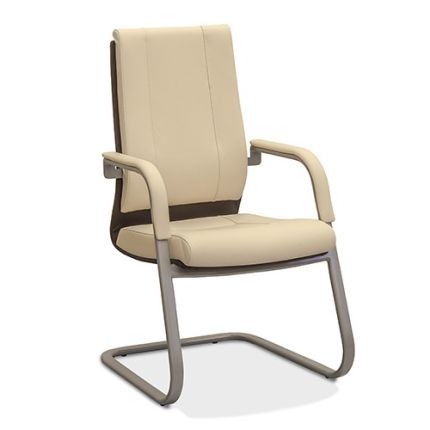 Кресло Торино эко HS натуральная кожа с компаньоном / серая NL50