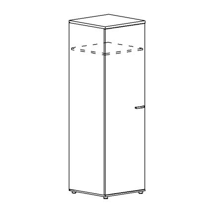 Шкаф для одежды глубокий узкий белый премиум / дуб шамони