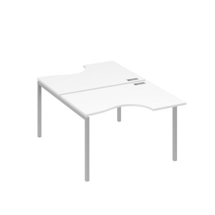 Рабочая станция каркас DUE столы (2х120) Классика белый премиум / металлокаркас серый