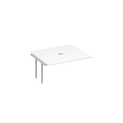 Секция стола для переговоров на металлокаркасе QUATTRO белый премиум / металлокаркас серый