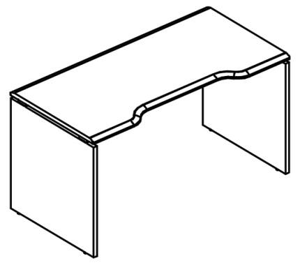 Стол эргономичный "Симметрия" на каркасе ДСП (2 скоса) вяз либерти / мокко премиум