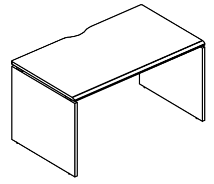 Стол письменный на каркасе ДСП (1 скос) вяз либерти / вяз либерти