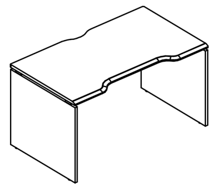 Стол эргономичный "Симметрия" на каркасе ДСП (1 скоса)  вяз либерти / мокко премиум