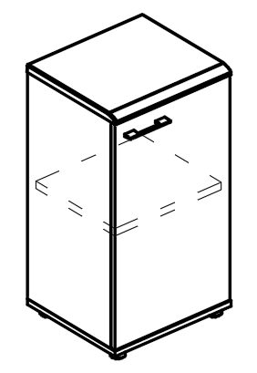 Шкаф низкий узкий закрытый (топ МДФ)  вяз либерти / мокко премиум