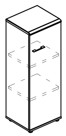 Шкаф средний узкий закрытый (топ МДФ) вяз либерти / мокко премиум
