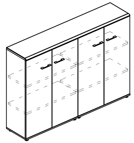 Шкаф средний комбинированный закрытый (топ МДФ) вяз либерти / вяз либерти