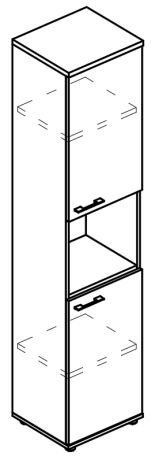 Шкаф узкий 2 двери с нишей (топ ДСП) вяз либерти / мокко премиум