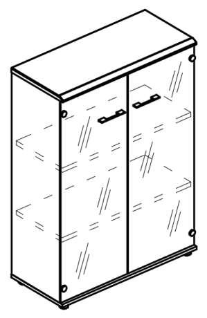 Шкаф средний двери стекло топ МДФ  вяз либерти / мокко премиум