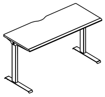 Стол письменный 120 на металлокаркасе МL (1 скос)  вяз либерти / антрацит