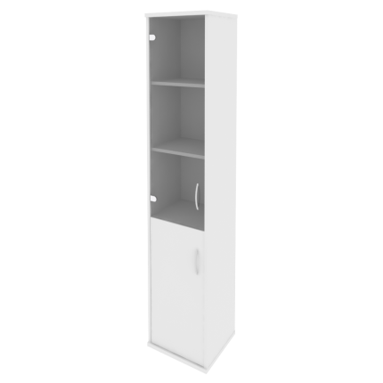 Шкаф высокий комбинированный белый