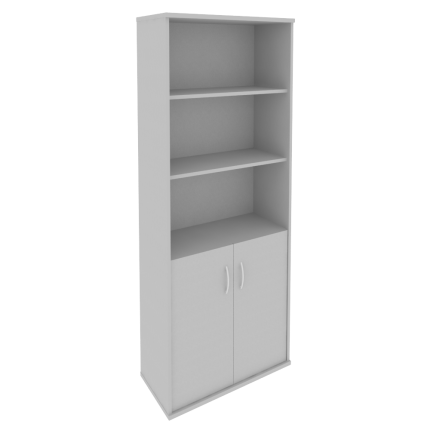 Шкаф высокий полуоткрытый серый