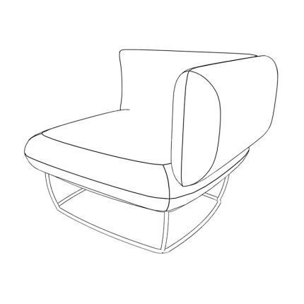 Кресло подлокотник левый ткань рогожка / kiton02