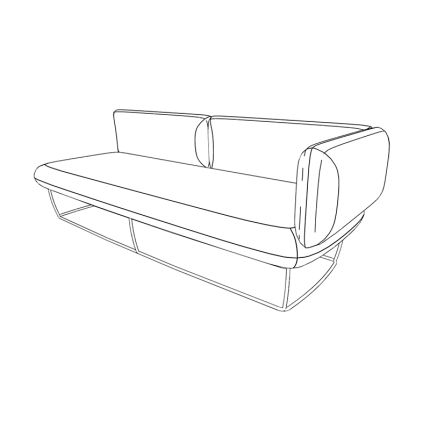 3-х местный диван подлокотник левый ткань рогожка / kiton11